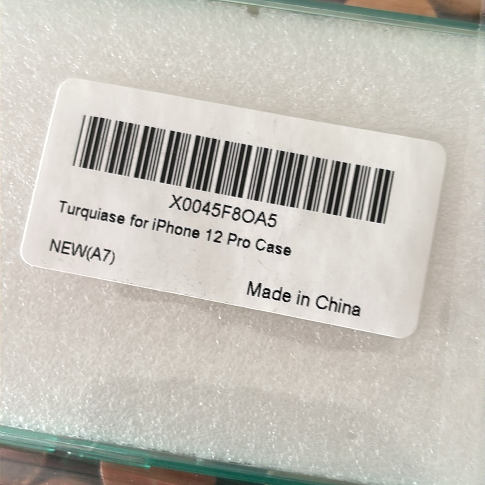 Turquiase Light Green Phone Case iPhone 12 Pro 6.1"  with Built in Cardholder - Picture 12 of 12